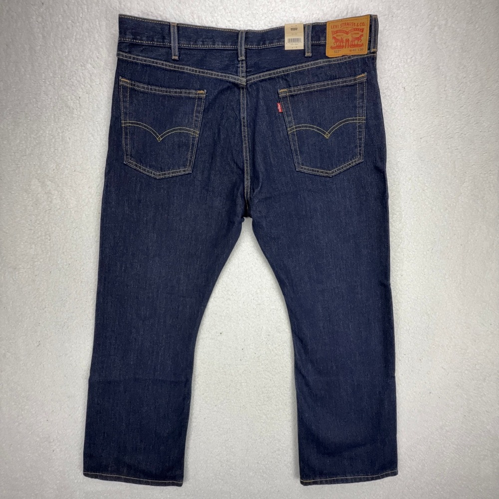 Levis 517 Bootcut Jeans Mens 40x30 Dark Wash Indigo Blue Denim NWT - Picture 3 of 10